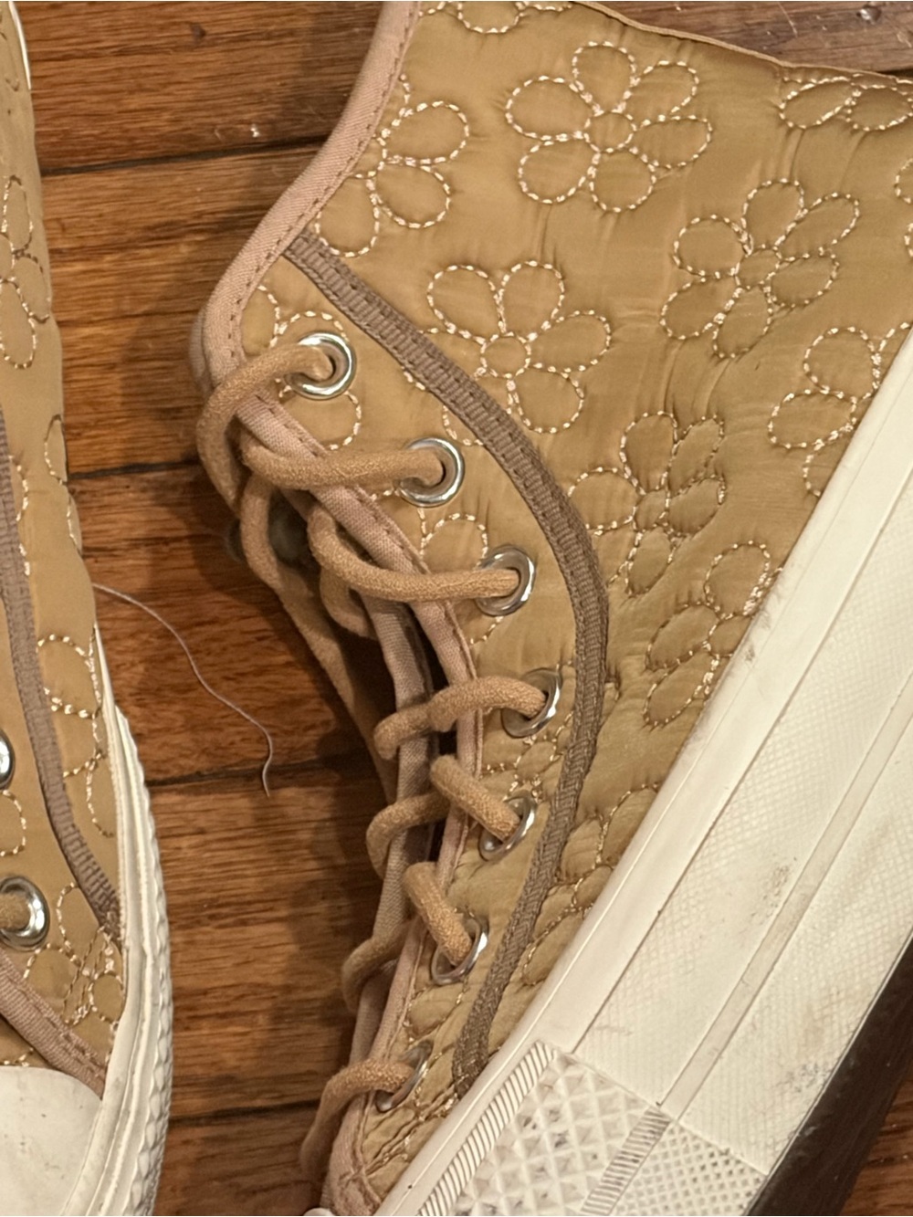 Converse Chuck Taylor All Star Lift Hi Quilted Epic Dune Womens Sz 8 - Picture 5 of 13